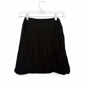 Garnet Hill Black Bubble Women's Skirt with Pockets